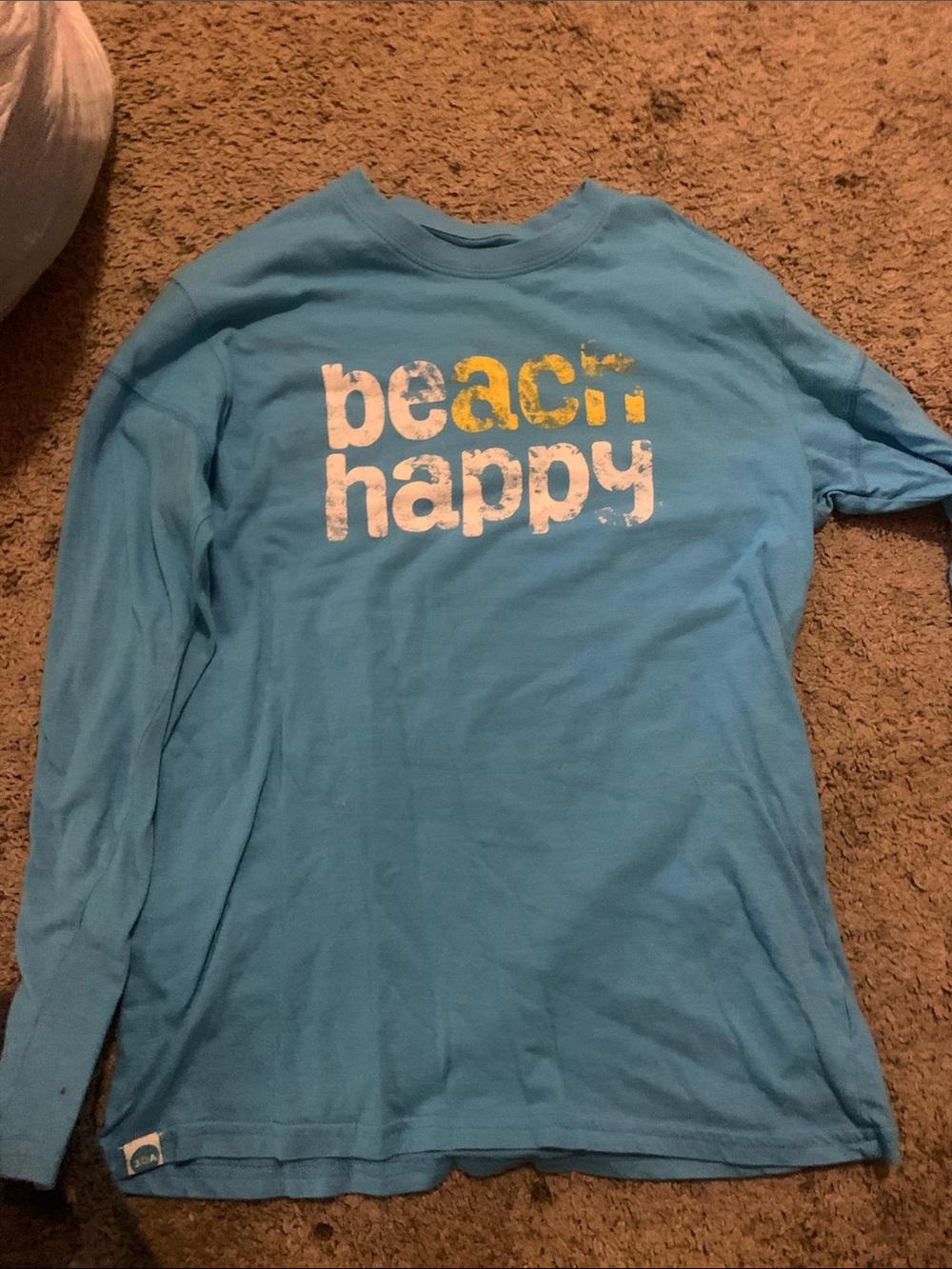 Kids Light Blue Long-Sleeve Tee - "Beach Happy" Graphic